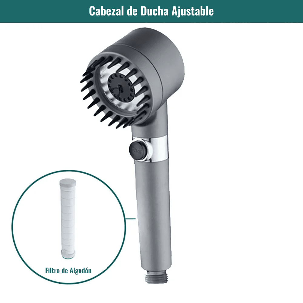Cabezal de Ducha Ajustable 3 modos