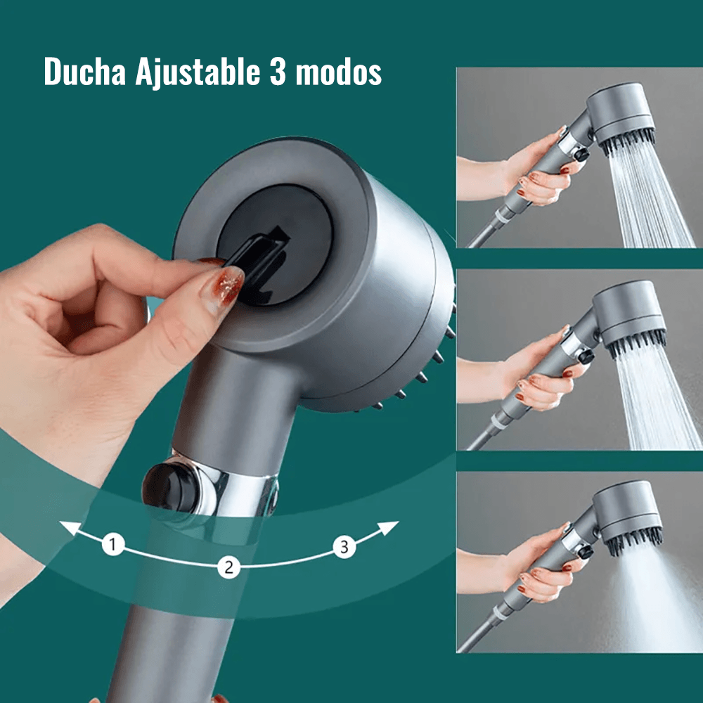 Cabezal de Ducha Ajustable 3 modos