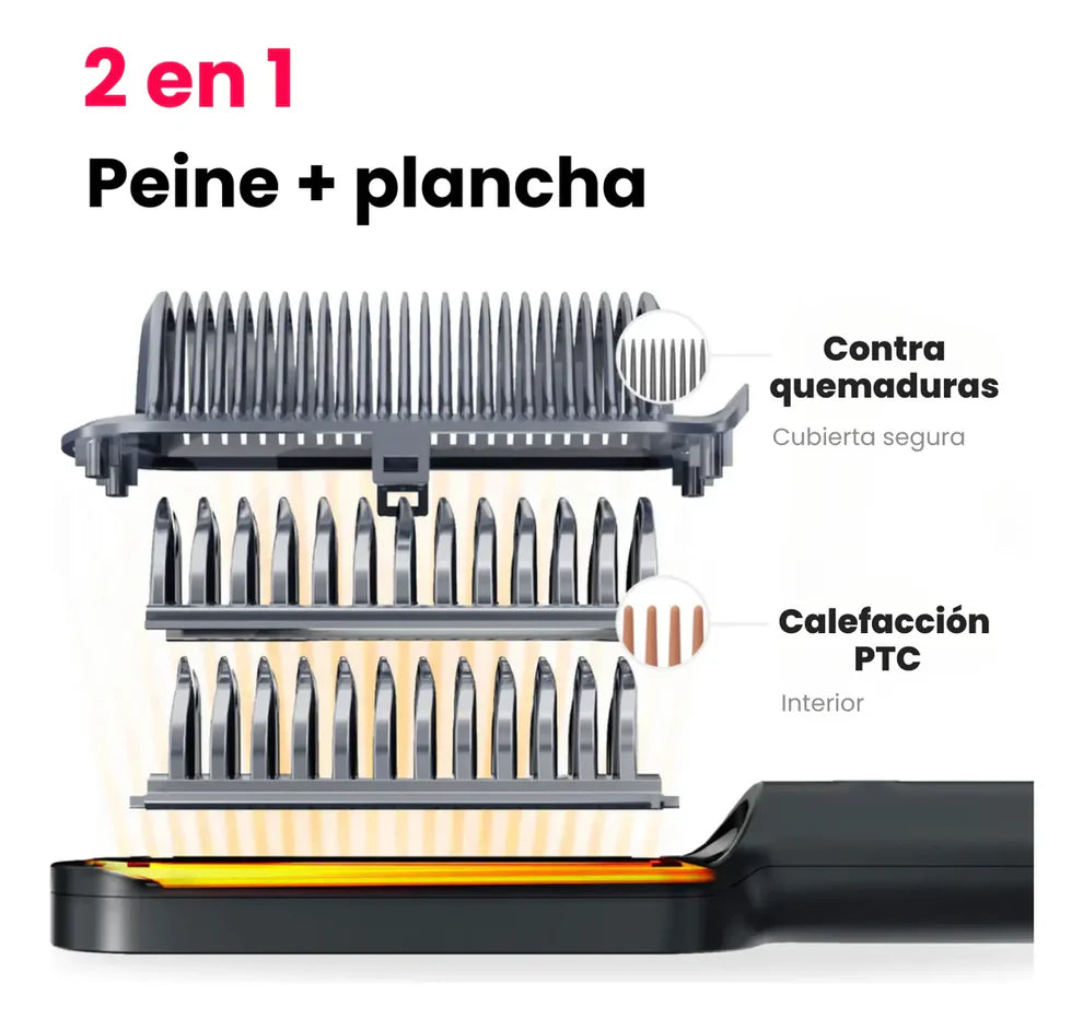 Plancha Cepillo Alisador 2 en 1