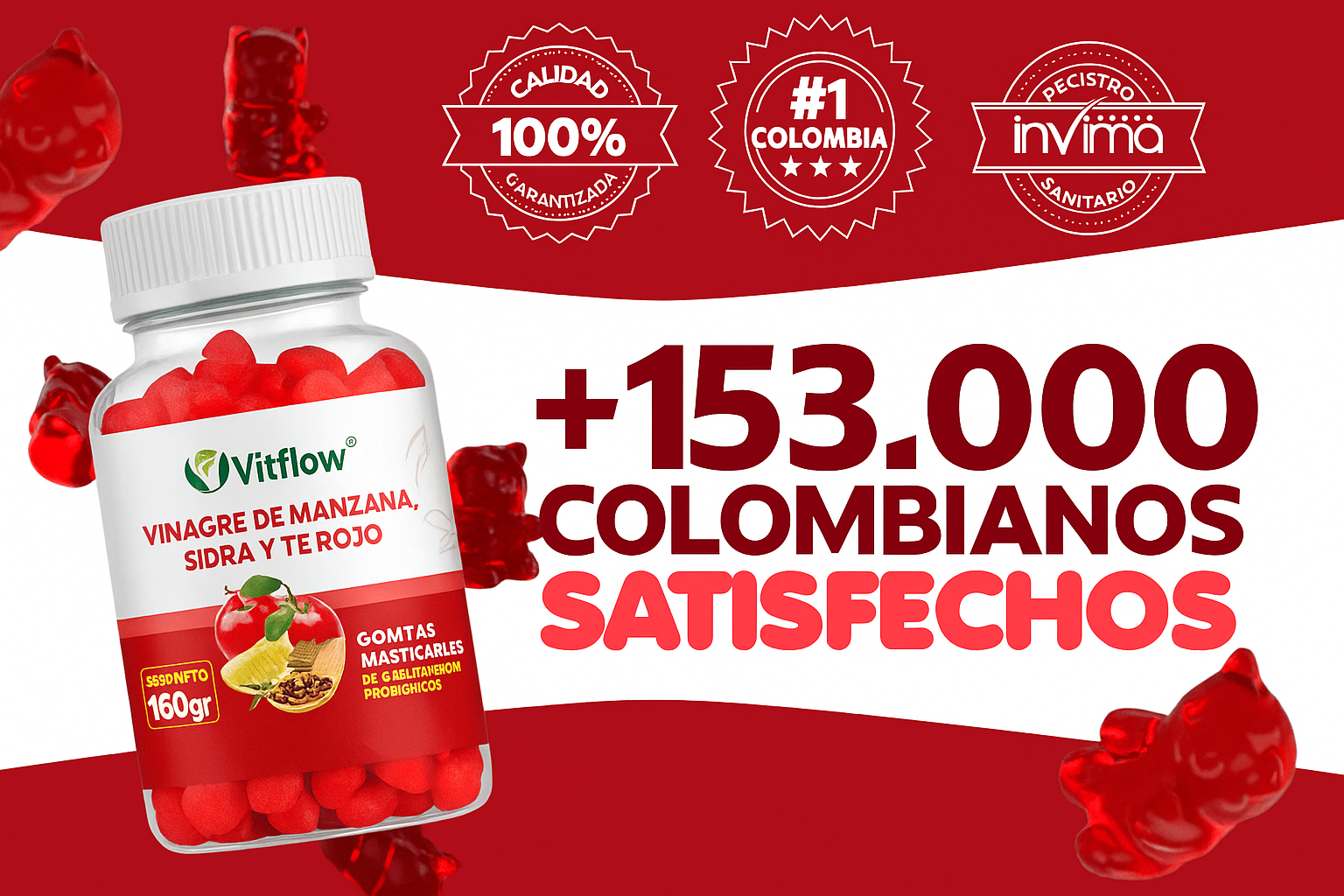 Gomitas de Vinagre de Manzana + Entrega Gratis